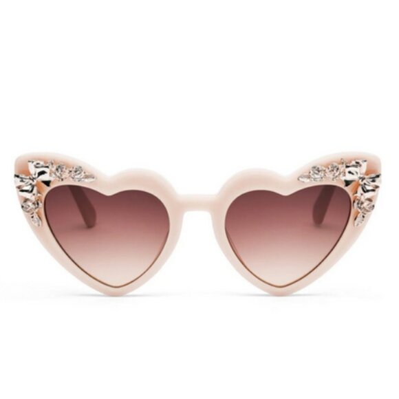 💕LOVESHACKFANCY💕 Amalia Heart Sunglasses ~ Golden Peach NWT - Picture 4 of 16